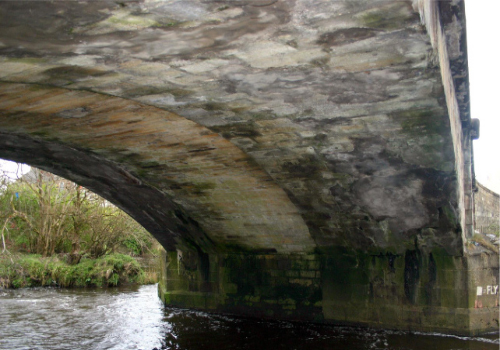 Abbot Adam's bridge showing signs of widening.