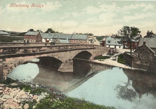 View of the bridge from the south bank of the Garnock River.