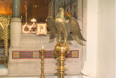 Lectern and interior of the Cathedral.