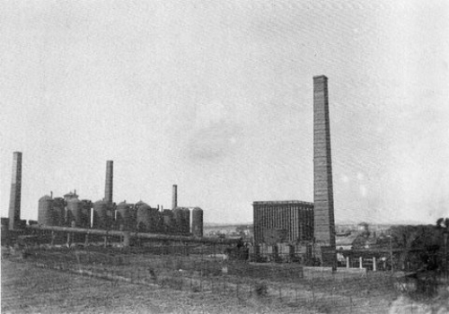 View of the blast furnaces at Eglinton Ironworks.