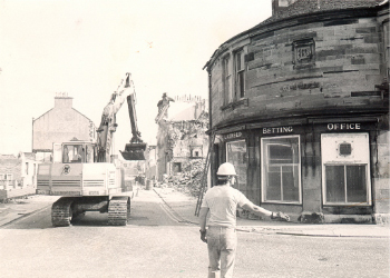 Raise Street where Janice first lived in Saltcoats being demolished.