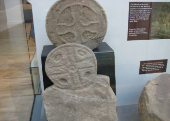 Gravemarkers from the early medieval period. Found at Kirkton and now on display at the Museum of the Cumbraes, Garrison House.
