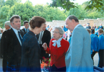 Princess Anne talking to local residents.