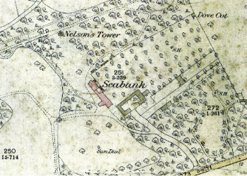 Map of 1855 showing Seabank House where Robert Cunninghame lived.