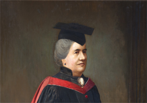 Oil portrait of Agnes Smith Lewis. Image reproduced with the permission of Westminster College, Cambridge.