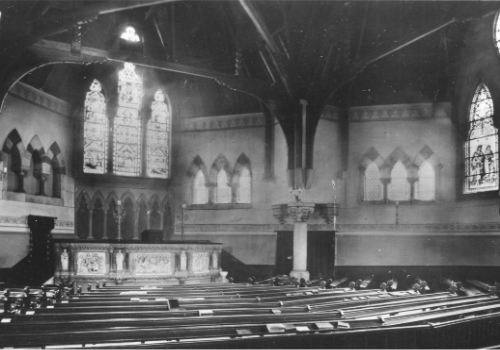 Interior of Trinity Church when it was in use as a place of worship.