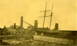 Saltcoats shipyards at The Braes. This is the last ship to be built in Saltcoats, The Maid, of Irvine.